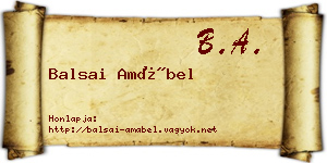 Balsai Amábel névjegykártya
